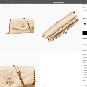 Tory Burch Kira Crossbody Beige Gold